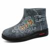 Fashion Winter Plus Warm Old Beijing Cloth Shoes Women's Vintage Non-slip Soft-soled Embroidered Cotton Boots Mom's Warm Snow Boots