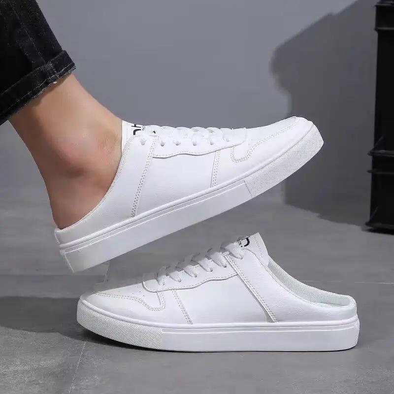 

Fashion Eva Shoes Mules Slippers for Men Flat Half Genuine Leathe Fun High Quality Fashion Casual Designer Luxury Trend 2025 Comfortable 45