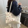 High Value Cherry Printed Tote Bag Women's New Fashion Trend Large Capacity Shoulder Bag Leisure Bag