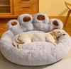 Factory  Custom Logo Luxury Pet Supplier Stuffed Dog Cat Bed Rectangle Shape Removable Lid All Seasons
