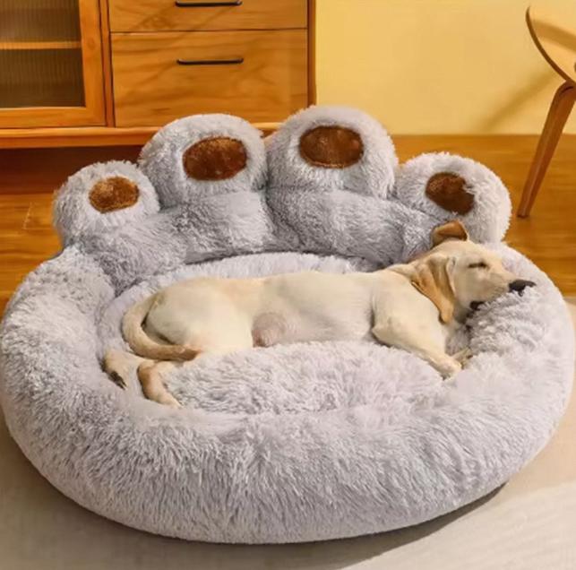 Factory  Custom Logo Luxury Pet Supplier Stuffed Dog Cat Bed Rectangle Shape Removable Lid All Seasons
