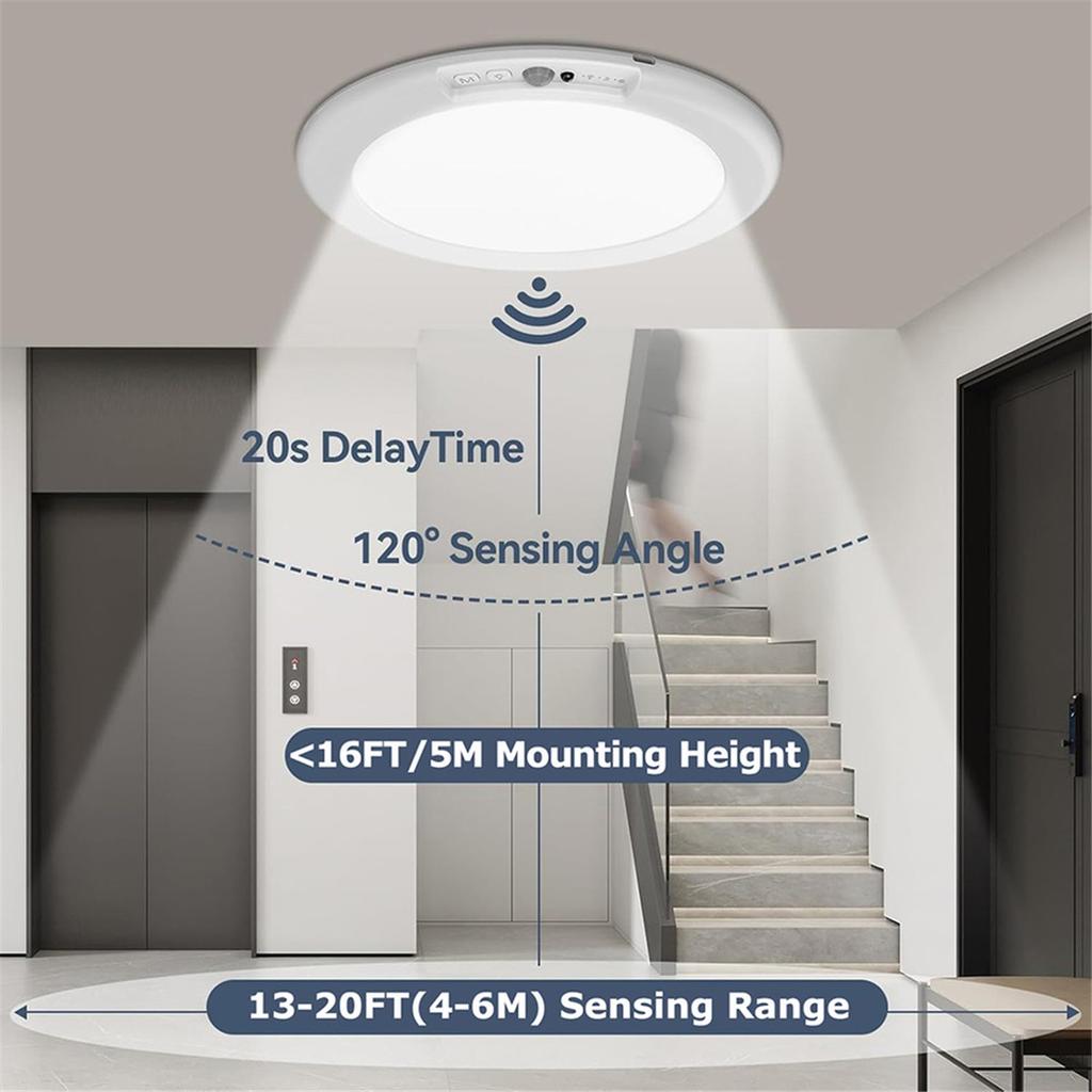 Motion Sensor Wireless LED Ceiling Lights Dimmable With Remote Control Timer Rechargeable Ceiling Lamp For Bedroom Corridor