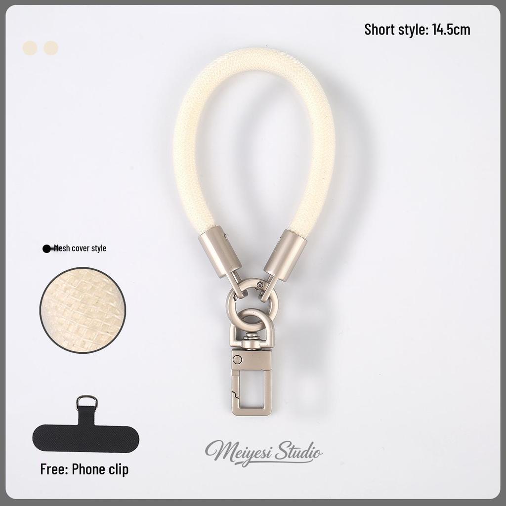 Detachable Anti-Lost Phone Lanyard: Short 7mm Mesh Sleeve Wrist Strap for Outdoor Use