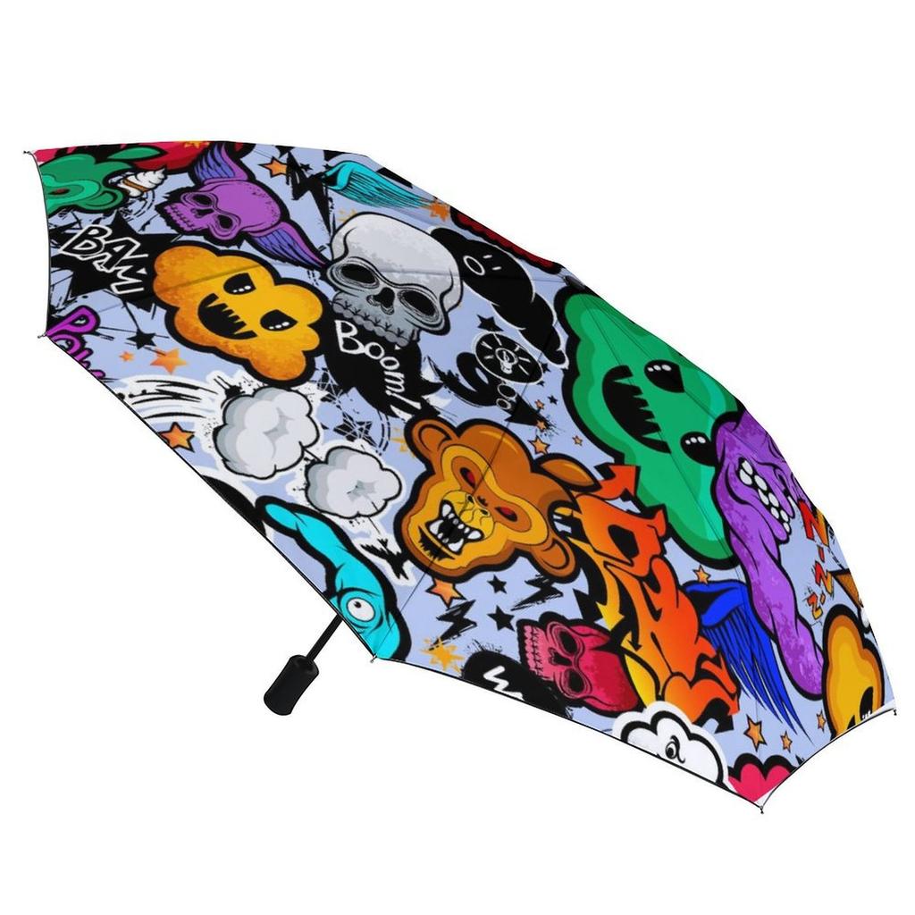 1 Pack Automatic Umbrella With Efficient Auto Mechanism And Wind Resistant Frame Designed For Travel Graffiti Style