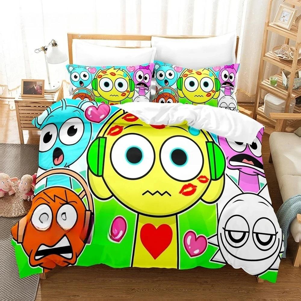 Sprunki Bedding Set Single Twin Full Queen King Size Bed Set Adult Boys Bedroom Duvet Cover SetsSprunki Anime