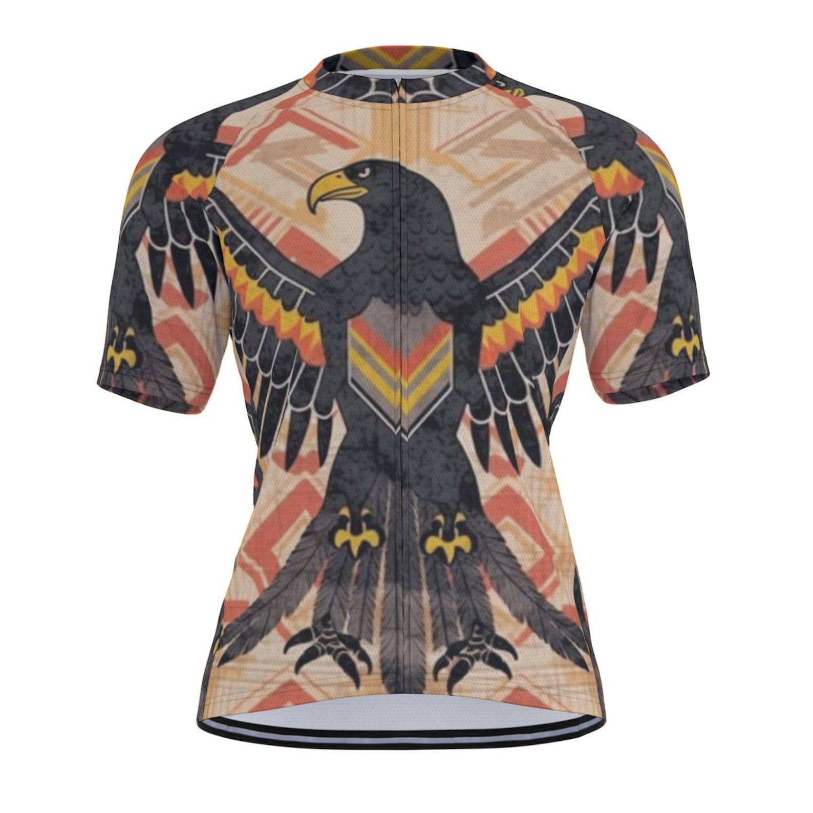 Men s Thunderbird Cycling Jersey: Tribal Eagle Bike Shirt, Fitted MTB Top XL