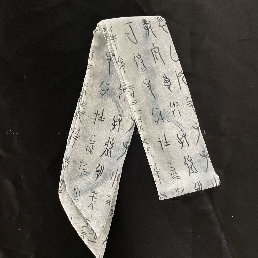 Ribbon Headband Long Scarf Chinese Style Printed Scarf Elegant Scarf Hair Band  Female
