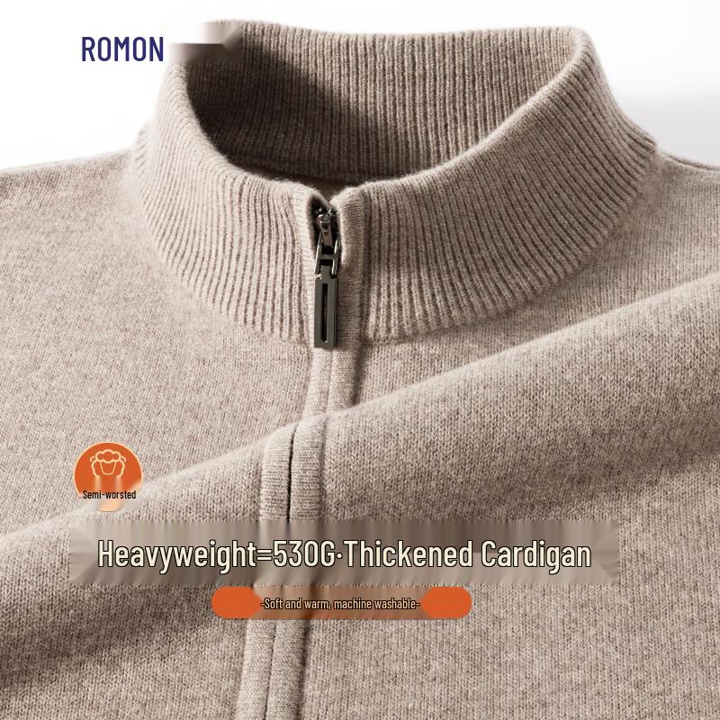 Мужской кардиган на молнии Romon из 100% чистой шерсти, утолщенный 2XL