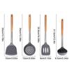 Silicone Kitchen Utensils Wooden Handle Non Stick Pot Kitchenware Cooking Heat-Resistant Soup Spoon Pasta Colander Shovel