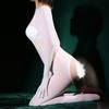 Qinghe 10D Velvet One-piece Stockings Sexy Transparent Meat Black Stockings Autumn and Winter Large Size Open Crotch Whole Body Removal Straps