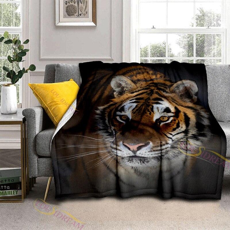Galaxy Animal Tiger Print Fluffy Blanket Home Decoration Suitable for Living Room Bedroom Office Office Travel Blanket
