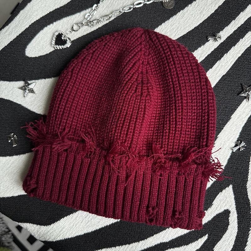 Unisex Streetwear Hats Knit Winter Beanie Hats Hip Hop Street Style Checked Beanie Hats