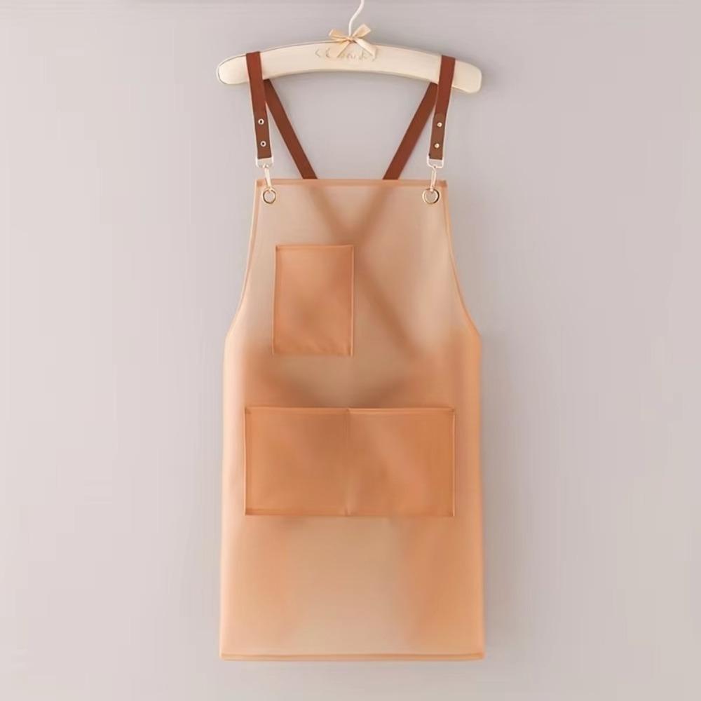 Waterproof Kitchen Apron Transparent Black Cleaning Aprons New Work Apron
