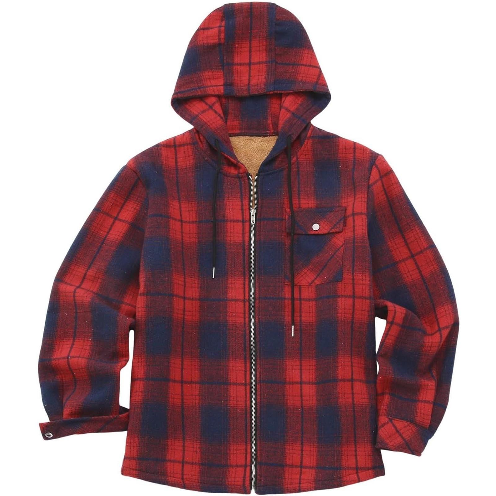 Мужская клетчатая рубашка с длинным рукавом мужская толстовка с капюшоном и карманами на молнии L синий 7939₽