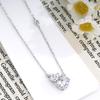 S925 Sterling Silver Zircon Bow Gourd Necklace for Women - Elegant, Versatile Clavicle Chain Pendant