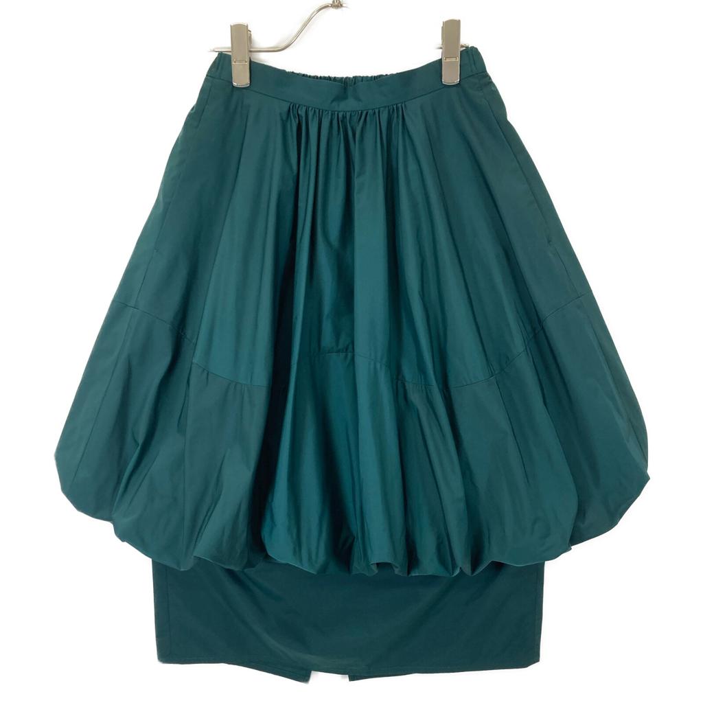 ENFOLD 22AW GREEN POLYESTER LAYERED BALLOON SKIRT skirt 36 greenUsed