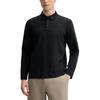 FILA Blue Series Solid Color Versatile Knitted Long Sleeve Polo Shirt Men tops Black F11M512202F-BK