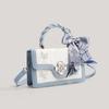 Fashionable and Versatile Small Square Bag with Unique Design, Featuring An Elegant Bow Strap Crossbody Bag.
