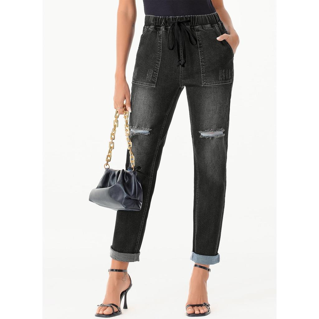 Women's Loose And Casual Trend Ripped Casual Fashion Straight Leg Jeans