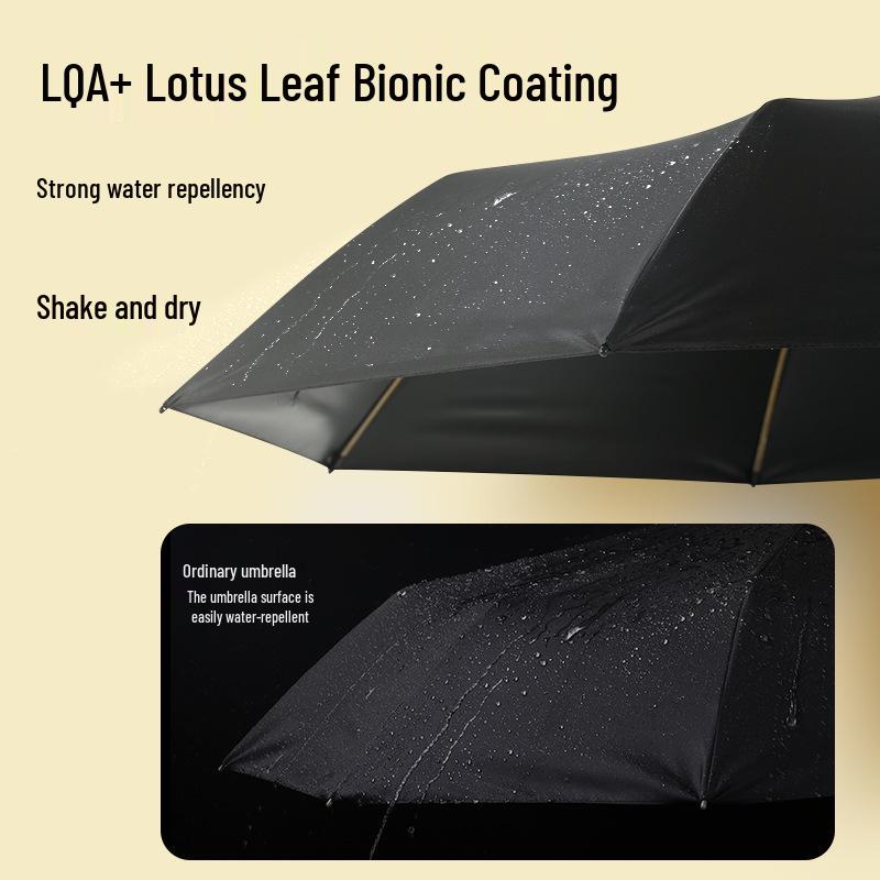 Reinforced Windproof Black Glue Sunscreen Umbrella for Students, Men & Women