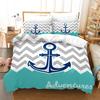 Marine Anchor Pattern Duvet Cover Set Fashion Bedding Set Ultra Soft Quilt Cover and Pillowcases for Boys Teens Boys Bedroom Man