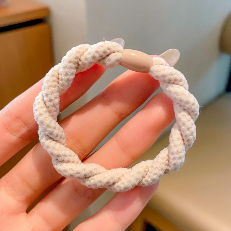High Elastic Headband Braided Braid Rubber Band Female Tie First Year Durable No Hurt Hair Leather Case Hair Band Hair Accessories