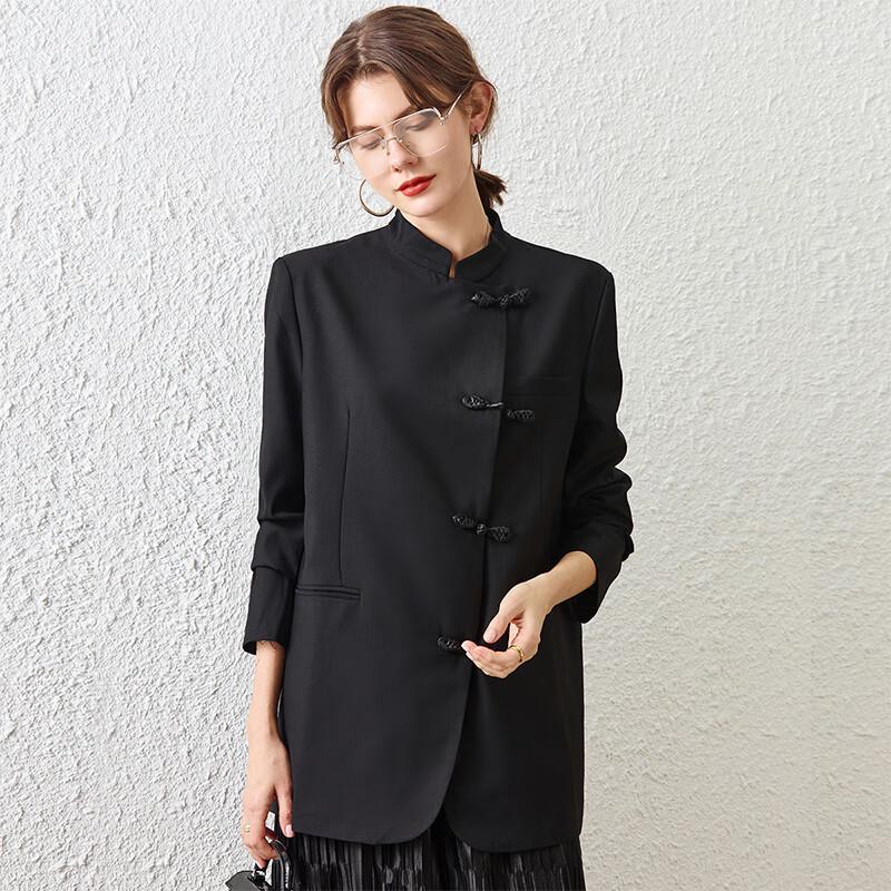 Nouveau Blazer pour Femme Style Chinois à Col Montant