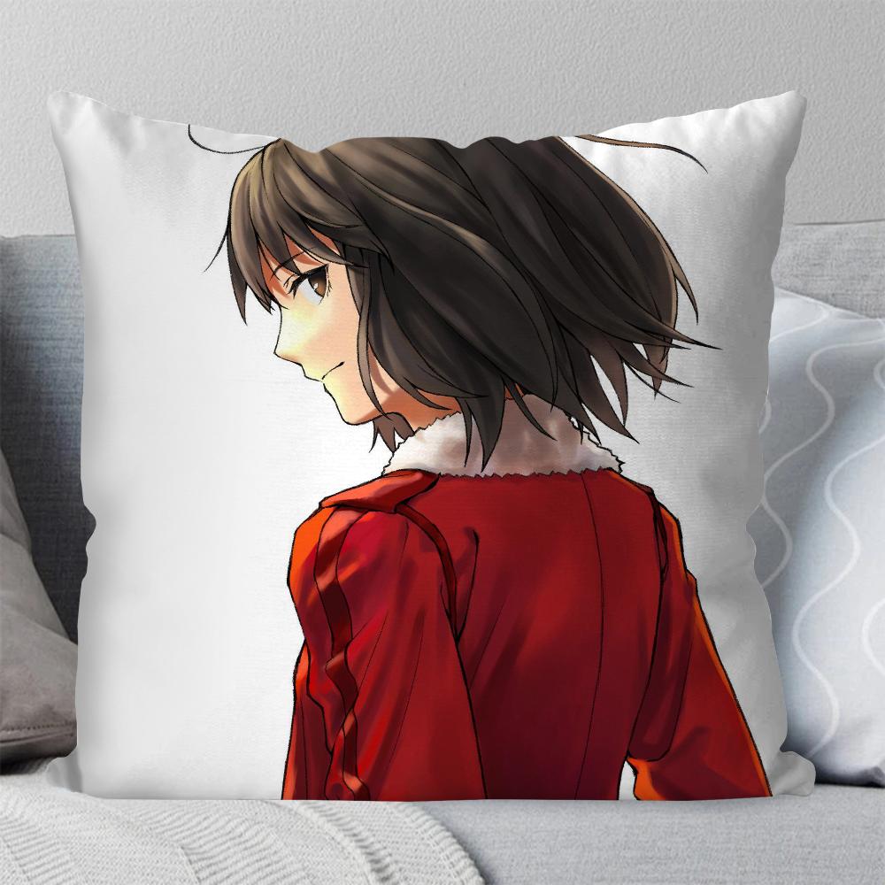 Shiki Ryougi Animation The Garden Of Sinners Kissenbezug Quadratisches Kissen Schlafzimmer Sofa Freizeit Auto Wohnzimmer Heimdekoration 40X40