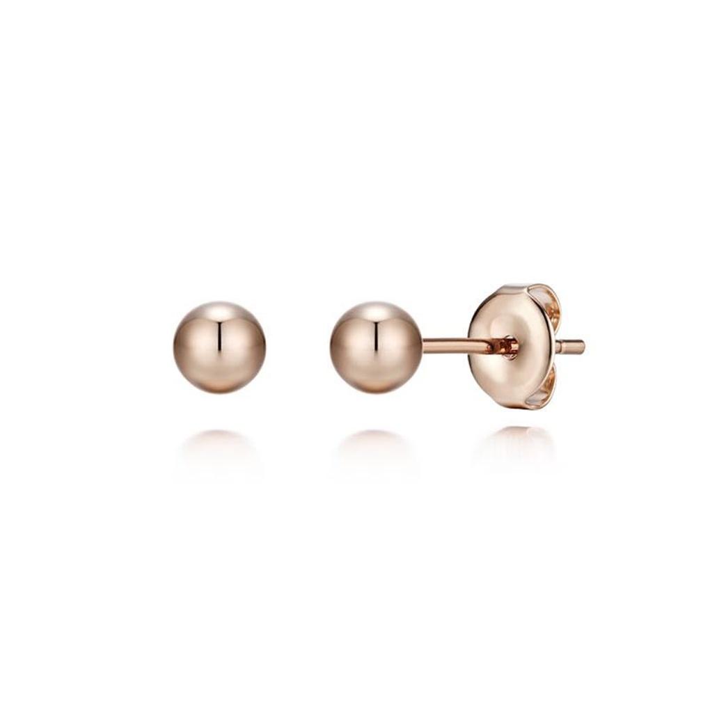 [LsSHOP] 14K Plain Ball Earrings (Gold Plated)_LJ0097BRE