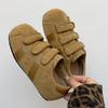 Ugly Cute Shell Head Women's New Retro Matte Leather Velcro Big Head Board Shoes Women's Single Shoes