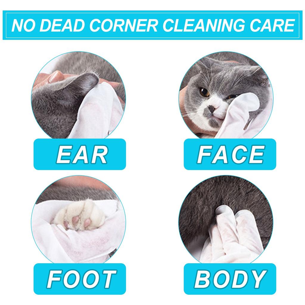 Pet No Washing Glove 3 st, Pet No Rinse Pet Wipes, Engångsrengöring för husdjur Massagehandskar, Pet Grooming Husdjurstvätt