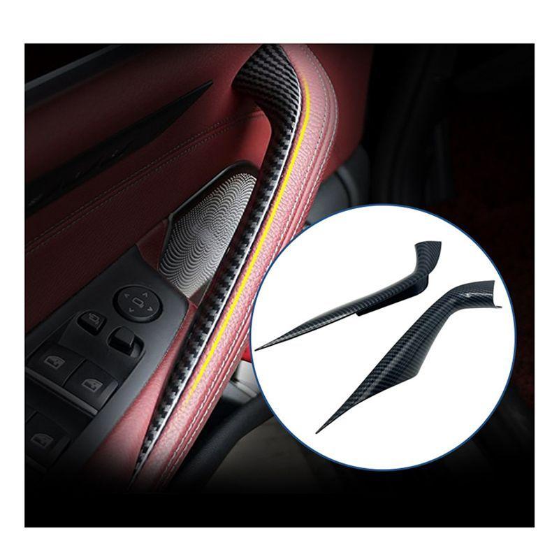 2Pcs Beige Door Pull Handle Door Handle Cover For BMW 5 Series 2018- 525I 528I Driver And Passenger Side