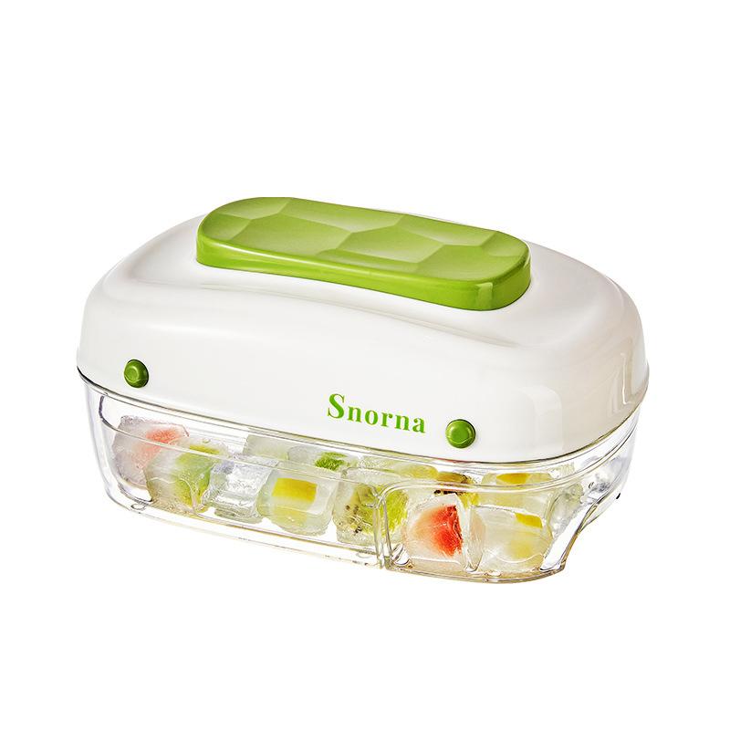 Ice Block Tray With Lid And Bin 32 Grids Freezer Ice Tray Press Type Mold Stackable Chilling Cube Making Molds Outdoor Tableware