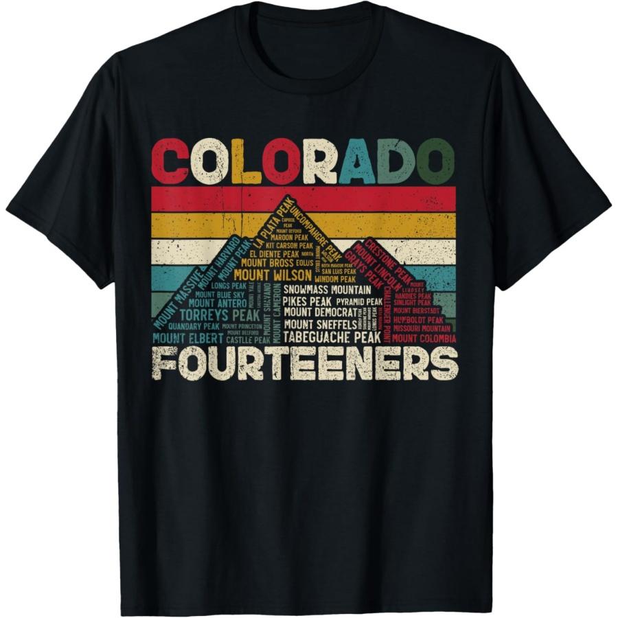 Колорадо 14-тысячники - Четырнадцатитысячники - Футболка для туриста штата Скалистых гор S чёрный