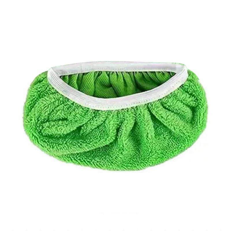 Green Microfiber Mop Cloths with Elastic Band - 3 Pack, Washable & Reusable for Flat Mops