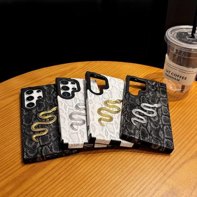 This Creative and Personalized Protective Case Is Suitable for The Snake Skin Pattern Phone Case of Samsung S25ultra and The Anti-drop Case of S24Plus