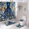 Tende da doccia serie Octopus calde Tenda da bagno con ganci Decor Impermeabile 3d Bagno 180 * 180 cm Tenda da doccia personalità creativa 4 pezzi