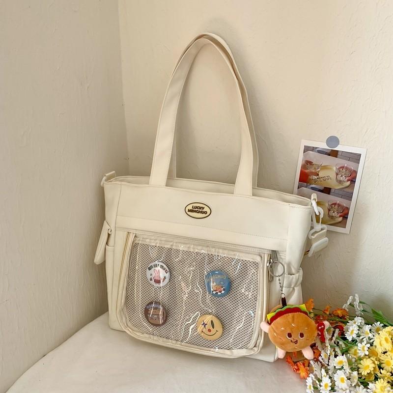 Large Crossbody Capacity Bag Lightweight Casual Fashion Design Gift Durable белый
