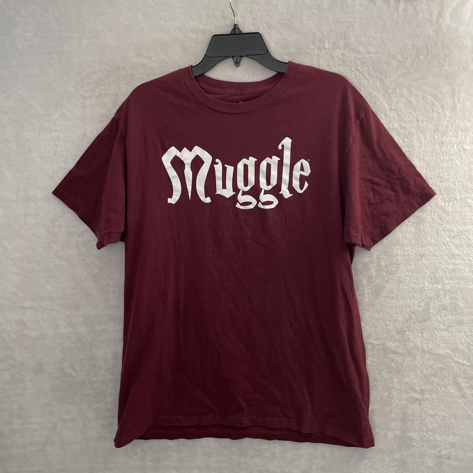 Harry Potter Mens T Shirt Maroon Red Muggle Graphic M Cotton Short Sleeve Crew S разноцветный