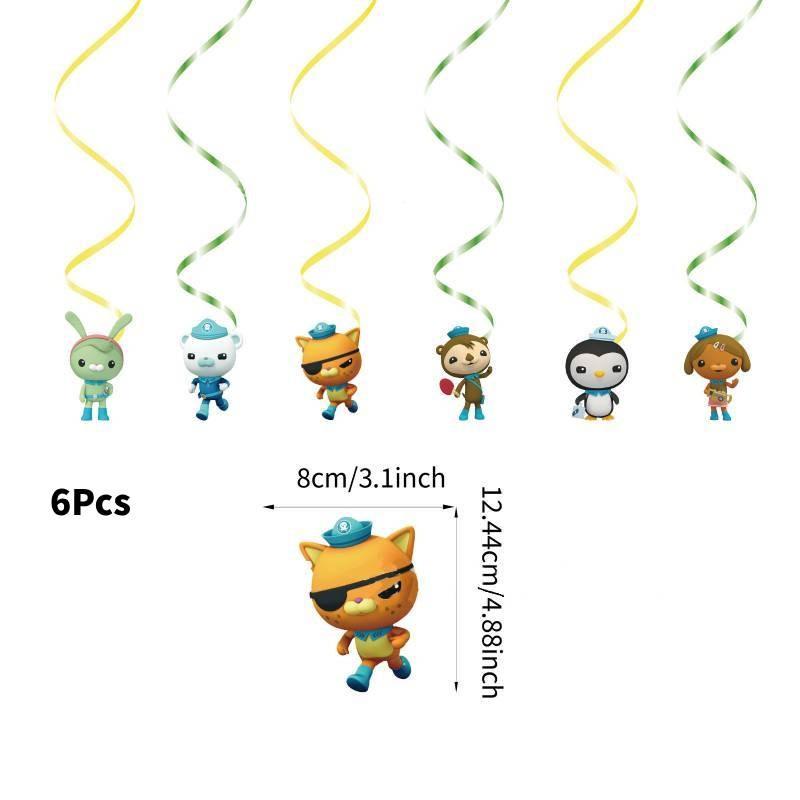 Colorful Octonauts Birthday Party Decoration Set With Spiraling Banners And Balloons