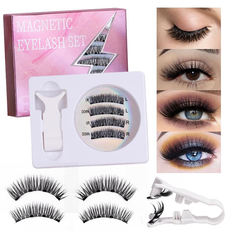 Professionelles Magnetisches Wimpern-Kit 3D-Wimpern Mit Applikator Langes Dichtes Wimpernset Für Abendgarderobe