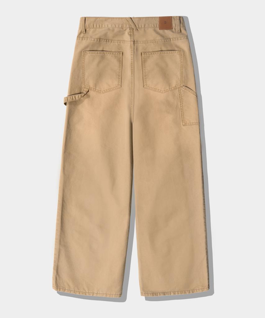 Dimiteulibeullaeg Wide Carpenter Cotton Pants_Beige