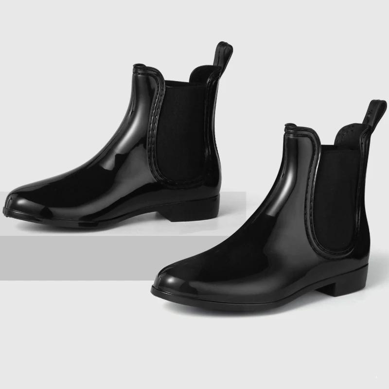 Damen Chelsea Regenstiefel Bequem Rutschfest Wasserdicht Gartenstiefel Modisch Gummisohle RegenStiefel Damen