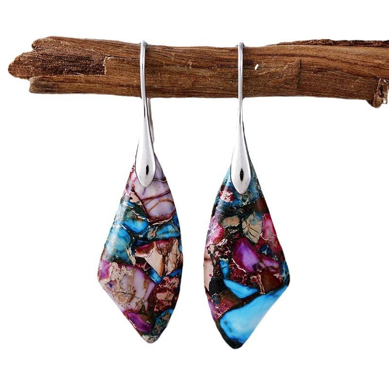 Luxury high-quality new bohemian natural stone earrings, earrings, light luxury European and American, popular jewelry