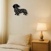 Black Iron Dachshund Dog Metal Wall Art Modern Home Outdoor Decor Living Room Bedroom Garden Gift Dog Lovers
