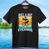 Just A Guy Who Loves Fishing Unisex Adult TShirt Black S3XL Unisex T-Shirt
