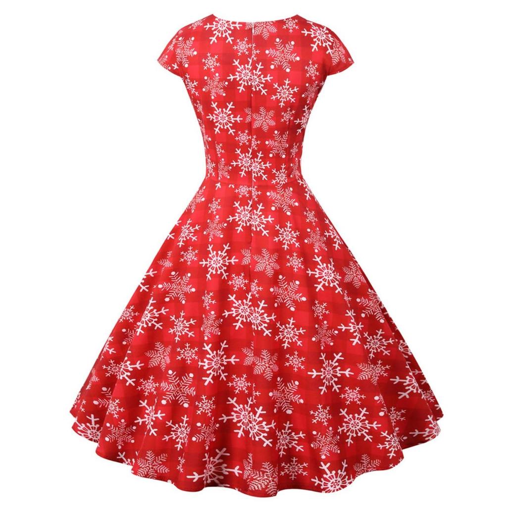 Kvinner Vintage Kortermet Jul 1950 Housewife Evening Party Ball Dress