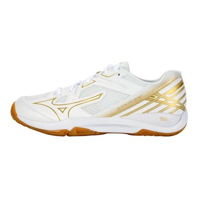 Wave Smash CN Leicht Flexibel Rutschfest Langlebig Atmungsaktiv Niedrig geschnitten Badminton-Schuhe Unisex Sneaker Weiß Platin 71GA253001