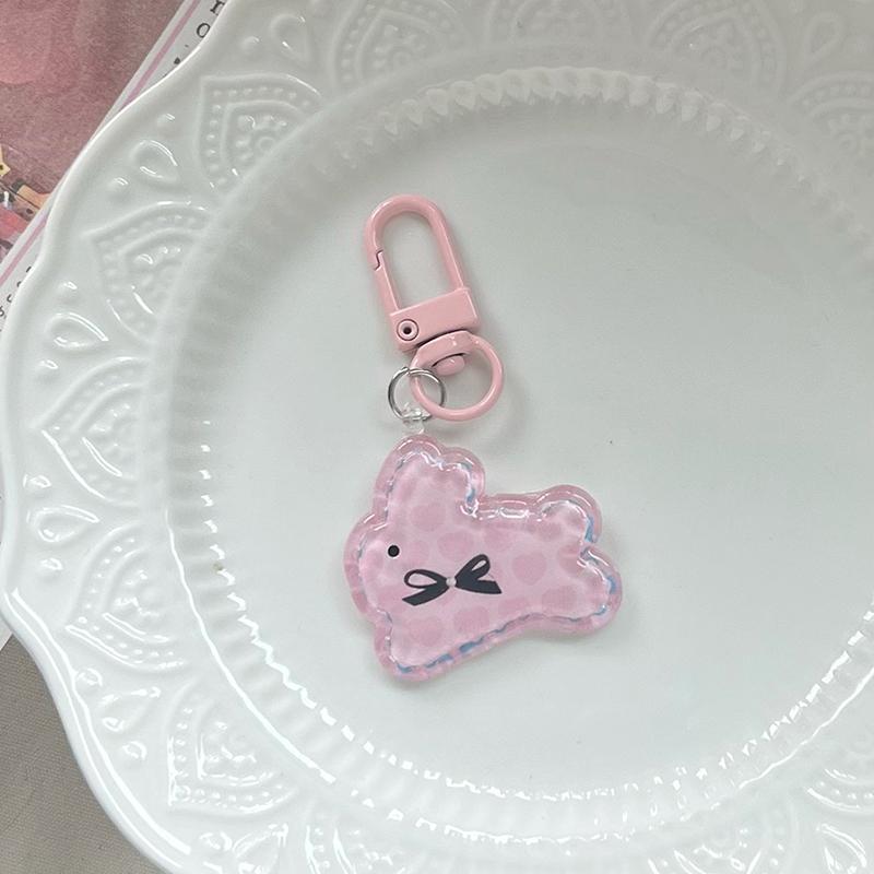 Kawaii Cartoon Hase Schlüsselanhänger Süß Niedlich Rosa Hase Schlüsselanhänger Schultaschenanhänger Kopfhörerhülle Hängende Dekoration Zubehör