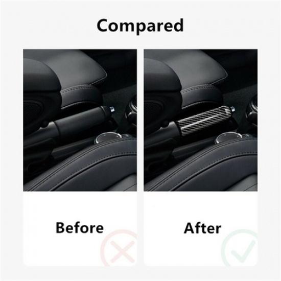 Real Carbon Fiber HandBrake Knob Cover Fit For Mini Cooper Cluman F55 F56 F57